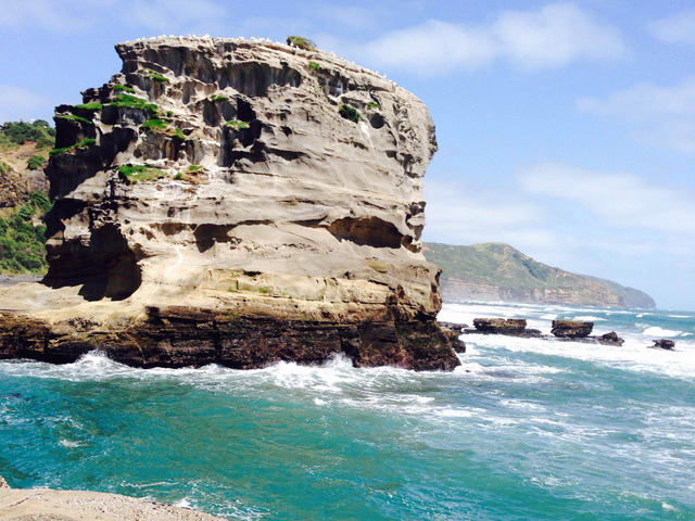 ホストファミリーと行ったMuriwai Beach